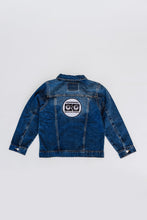 Load image into Gallery viewer, Kid&#39;s Black &amp; White Embroidered Patch Jean Jacket
